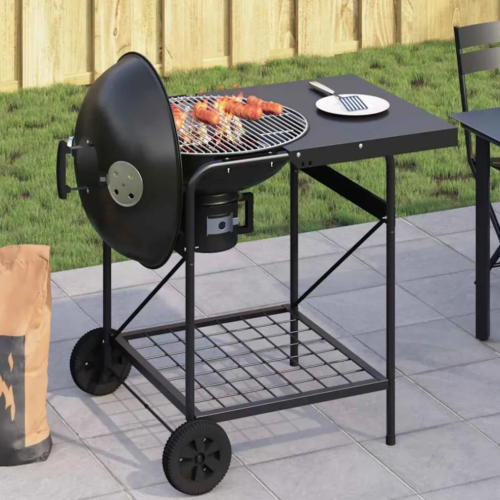 vidaXL Buiten Grill 91 x 71 x 107 cm Metaal Zwart