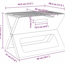 vidaXL Buiten Grill 46 x 31 x 31 cm Staal Zwart