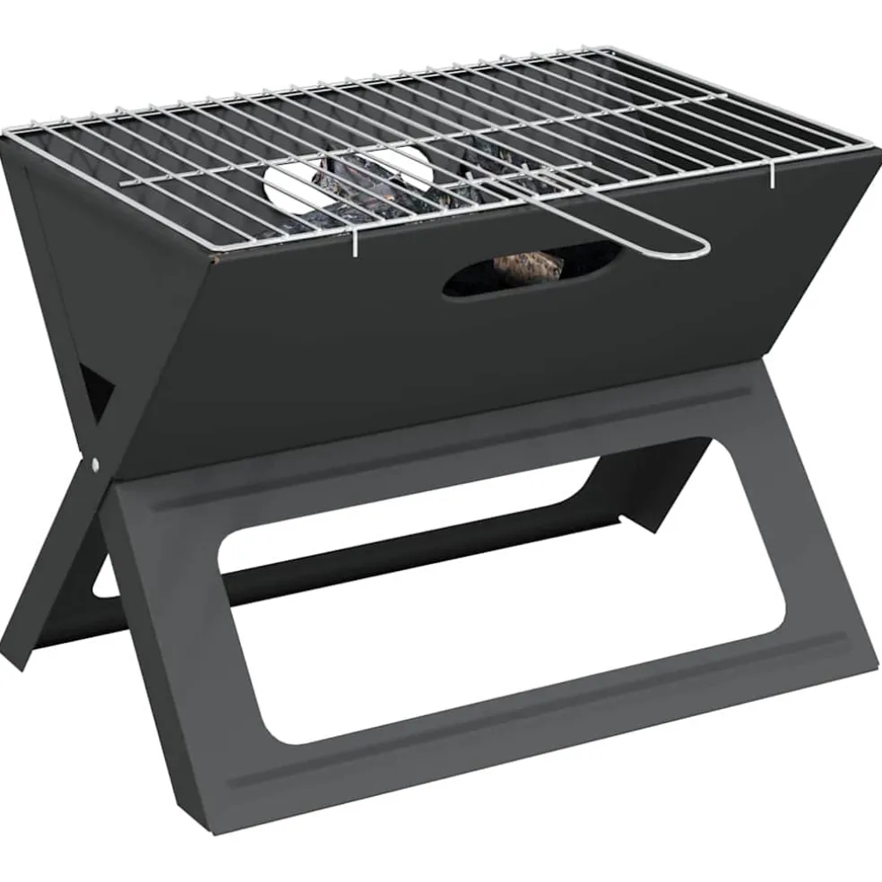 vidaXL Buiten Grill 46 x 31 x 31 cm Staal Zwart