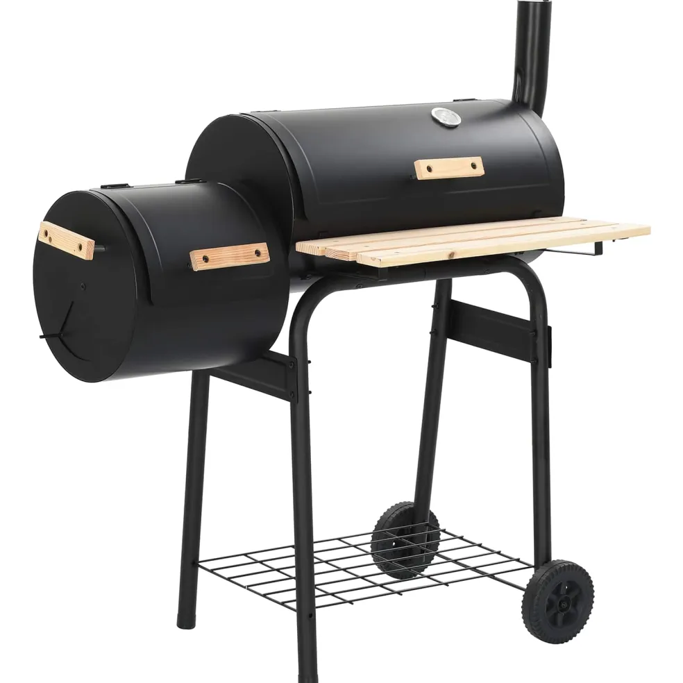 vidaXL Buiten Grill 104 x 58 x 114 cm Staal Zwart