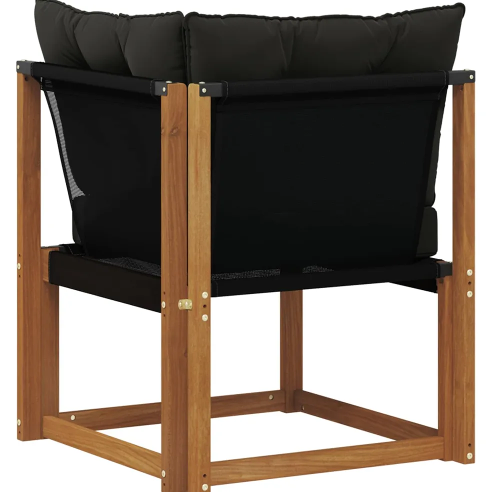 vidaXL Buiten Hoek Sofa Massief acaciahout en Textilene Stof Naturel