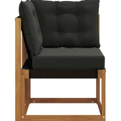 vidaXL Buiten Hoek Sofa Massief acaciahout en Textilene Stof Naturel