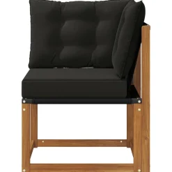vidaXL Buiten Hoek Sofa Massief acaciahout en Textilene Stof Naturel