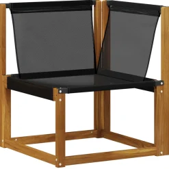 vidaXL Buiten Hoek Sofa Massief acaciahout en Textilene Stof Naturel