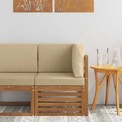 vidaXL Buiten Hoek Sofa Massief Acaciahout Naturel