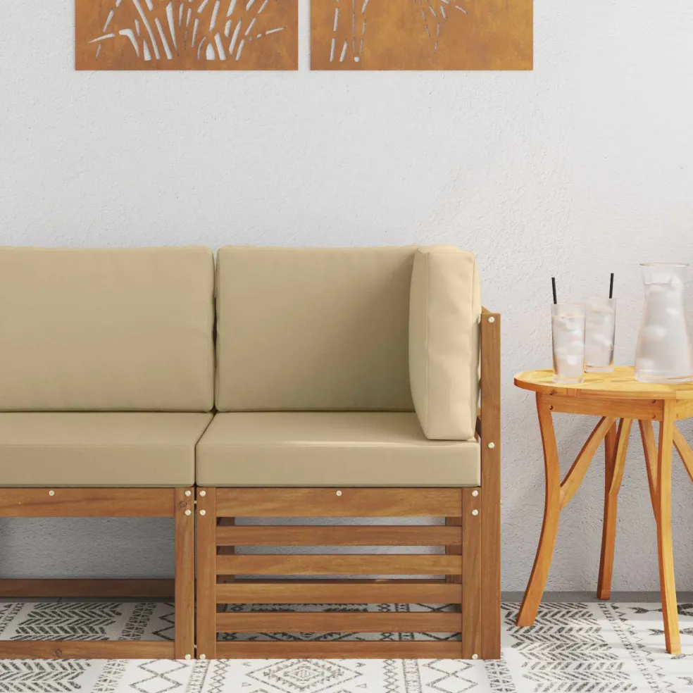 vidaXL Buiten Hoek Sofa Massief Acaciahout Naturel