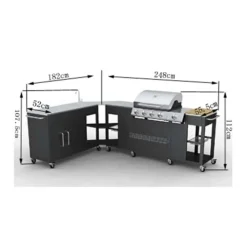 vidaXL Buitenkeuken Missouri 4 branders