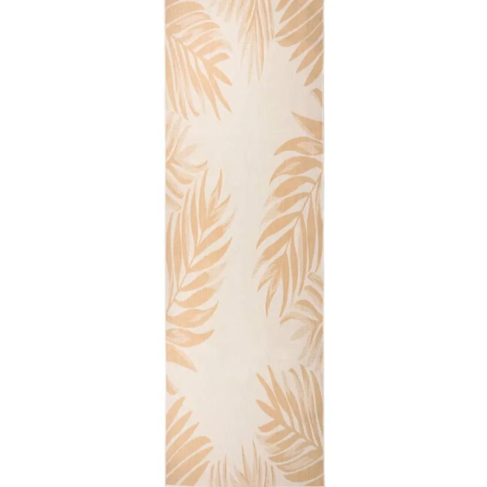 vidaXL Buitenkleed met bladpatroon platgeweven 80x250 cm