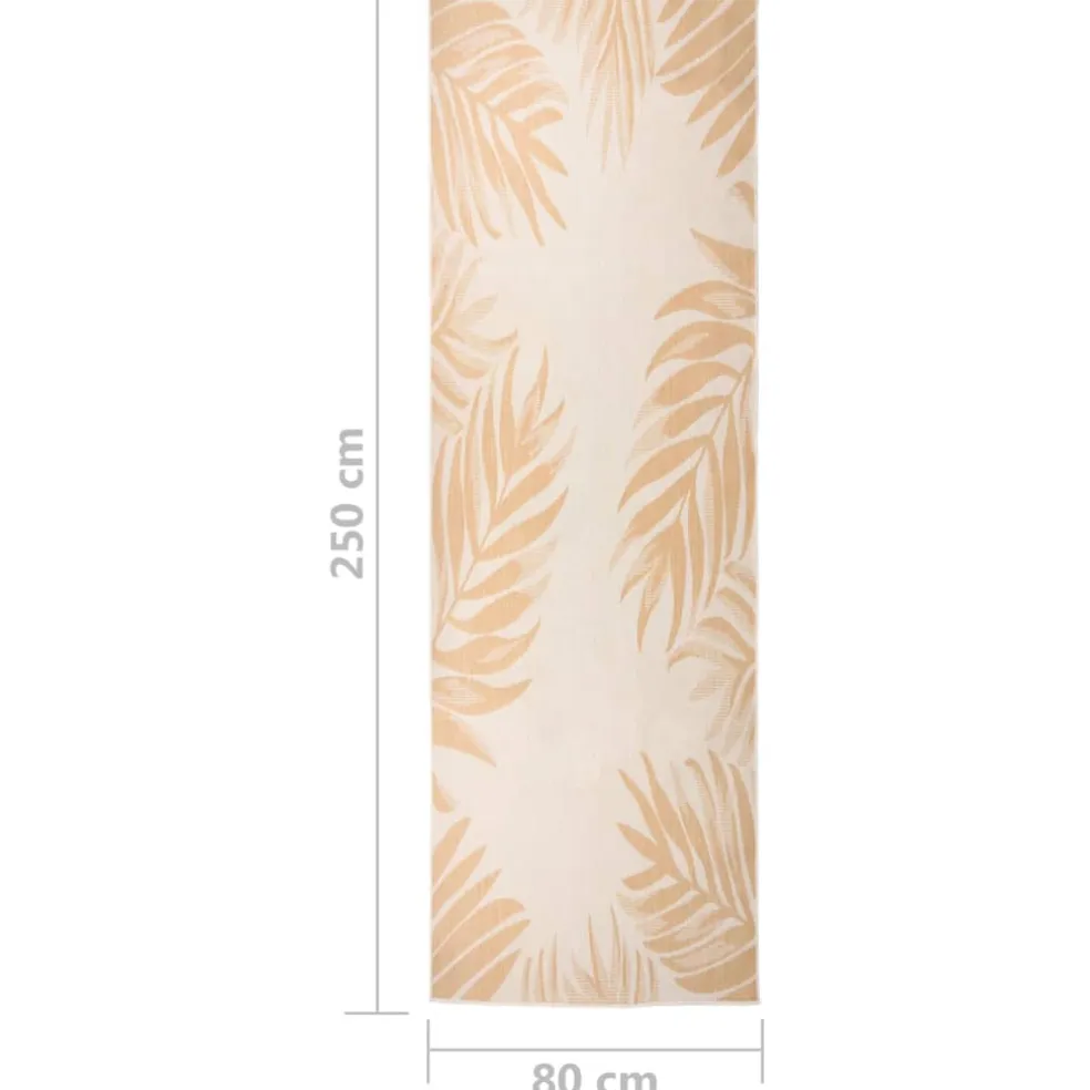 vidaXL Buitenkleed met bladpatroon platgeweven 80x250 cm