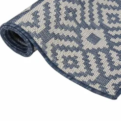 vidaXL Buitenkleed met patroon platgeweven 80x150 cm blauw