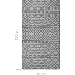 vidaXL Buitenkleed met patroon platgeweven 80x150 cm blauw