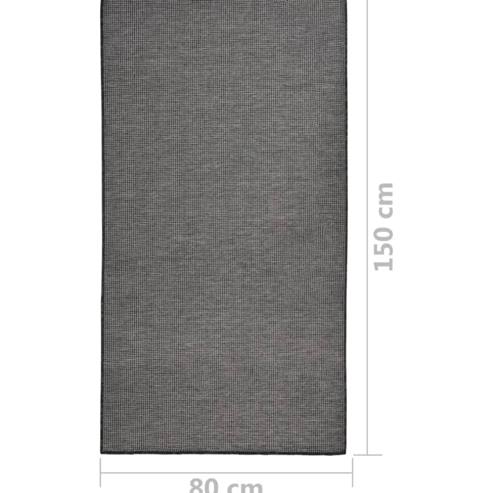 vidaXL Buitenkleed platgeweven 80x150 cm grijs