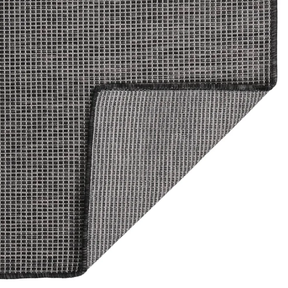 vidaXL Buitenkleed platgeweven 80x150 cm grijs