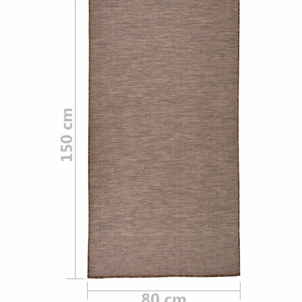 vidaXL Buitenkleed platgeweven 80x150 cm bruin