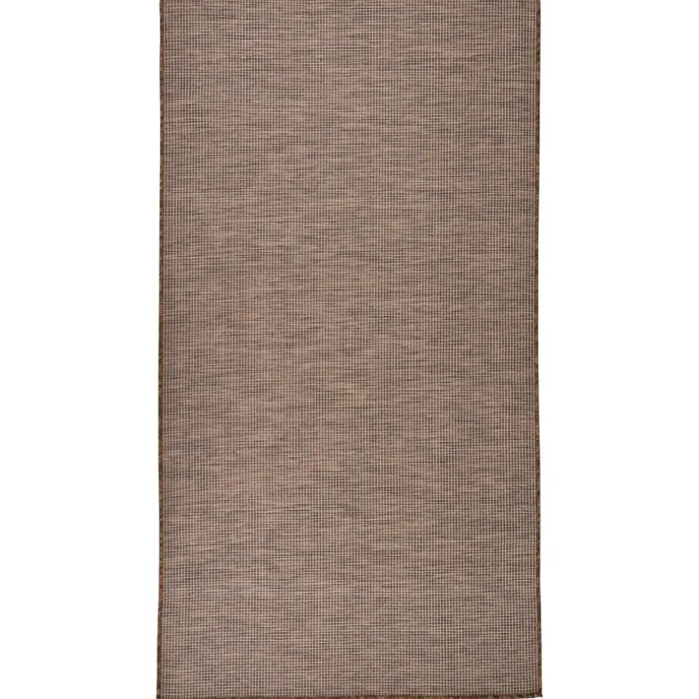 vidaXL Buitenkleed platgeweven 80x150 cm bruin