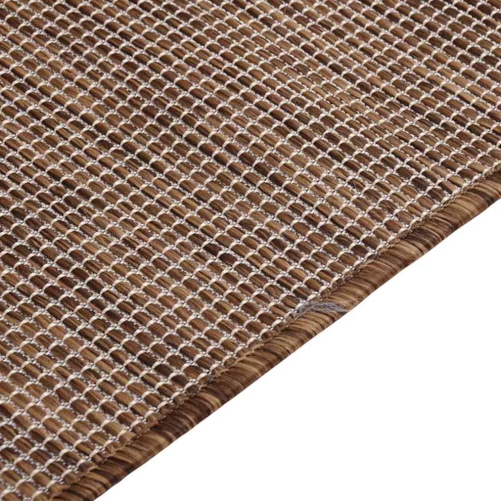 vidaXL Buitenkleed platgeweven 80x150 cm bruin