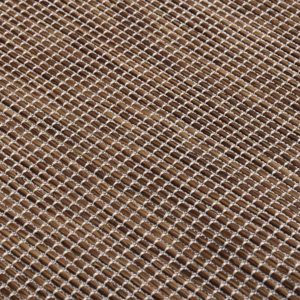 vidaXL Buitenkleed platgeweven 80x150 cm bruin