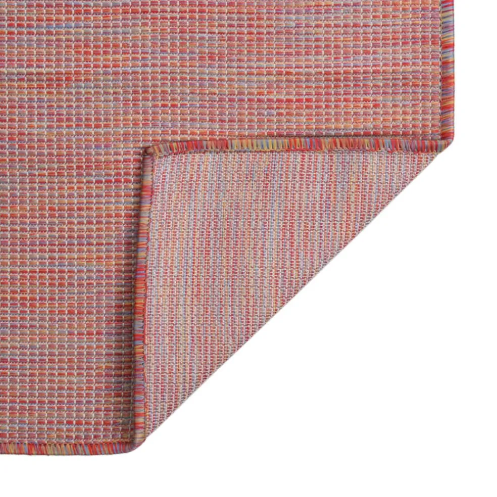 vidaXL Buitenkleed platgeweven 80x150 cm rood