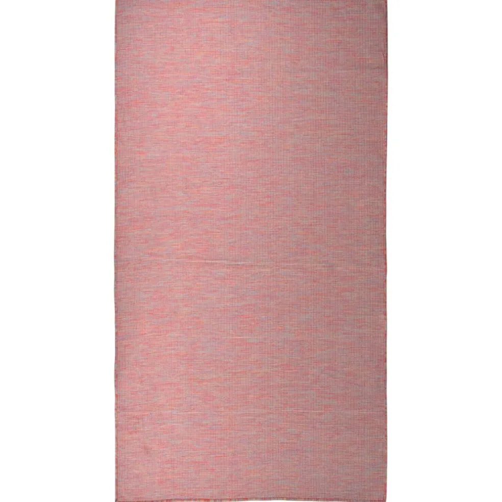 vidaXL Buitenkleed platgeweven 80x150 cm rood