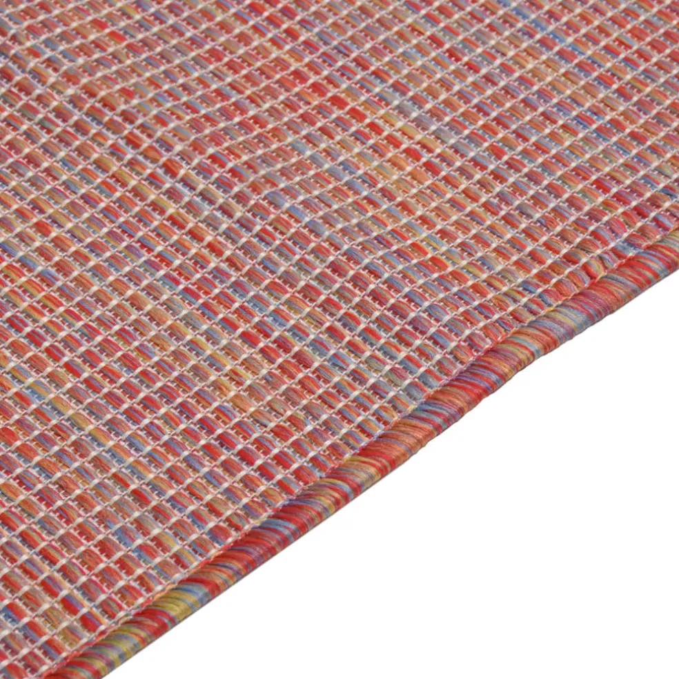 vidaXL Buitenkleed platgeweven 80x150 cm rood