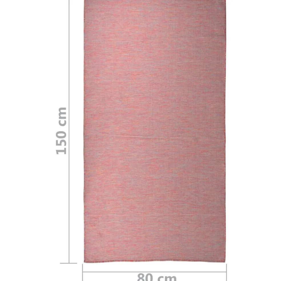 vidaXL Buitenkleed platgeweven 80x150 cm rood