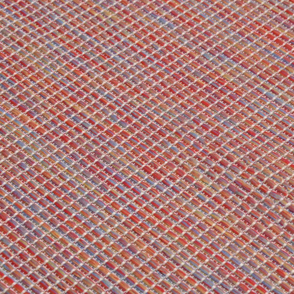 vidaXL Buitenkleed platgeweven 80x150 cm rood
