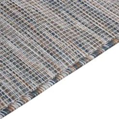 vidaXL Buitenkleed platgeweven 80x150 cm bruin en blauw