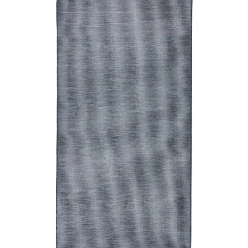 vidaXL Buitenkleed platgeweven 80x150 cm blauw