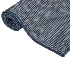 vidaXL Buitenkleed platgeweven 80x150 cm blauw