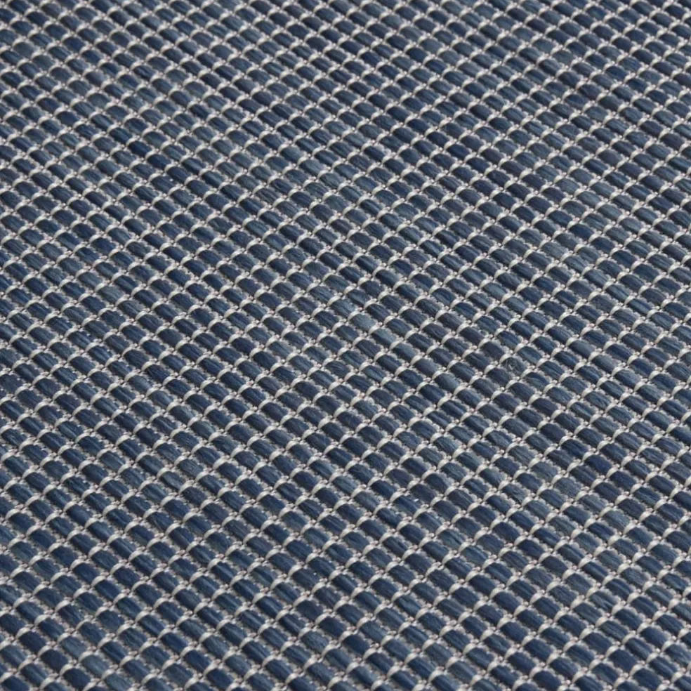 vidaXL Buitenkleed platgeweven 80x150 cm blauw