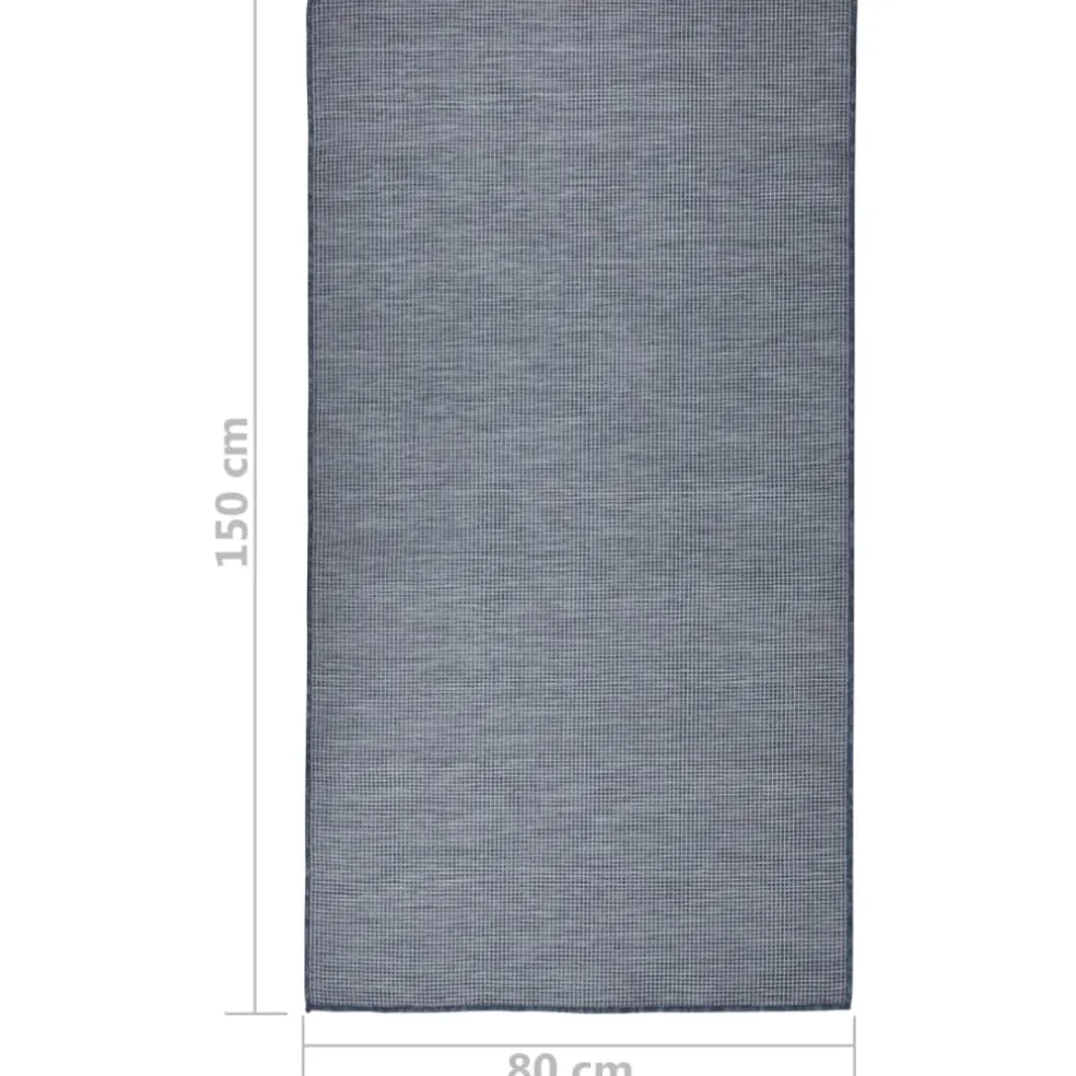 vidaXL Buitenkleed platgeweven 80x150 cm blauw