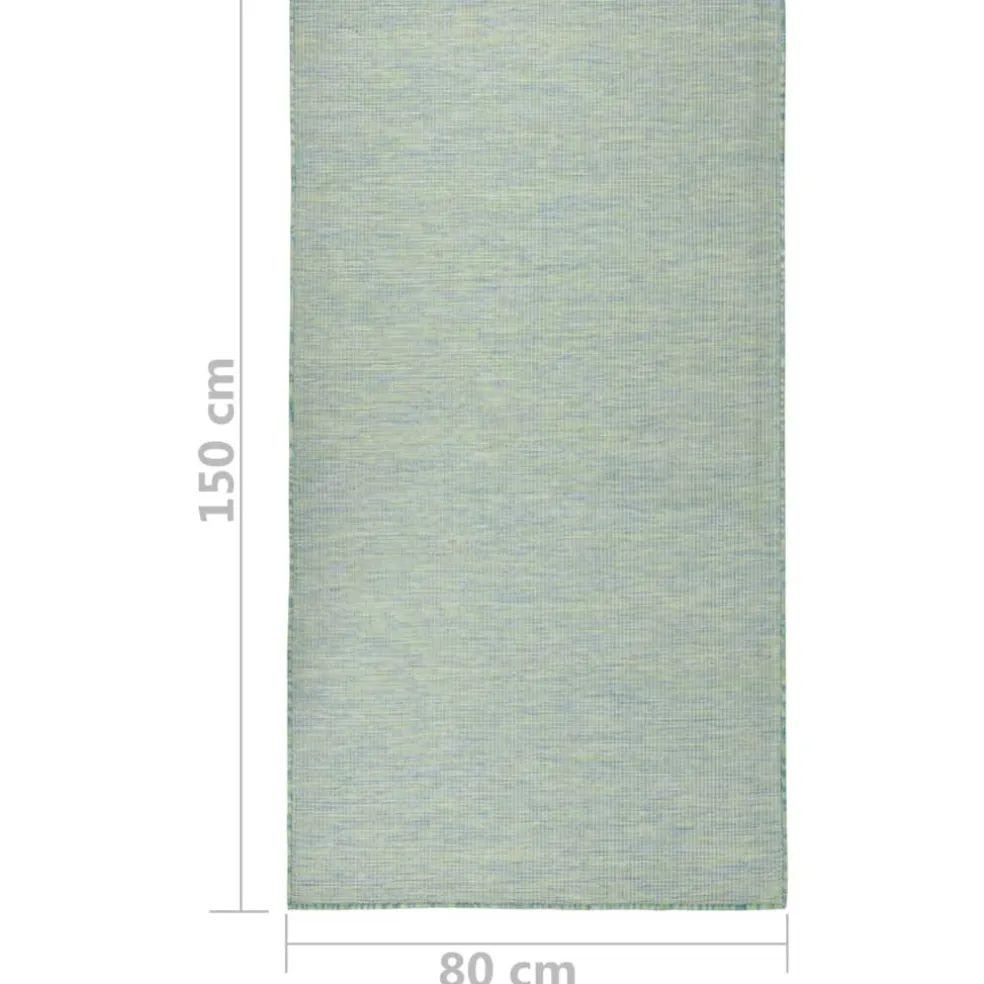 vidaXL Buitenkleed platgeweven 80x150 cm turquoise