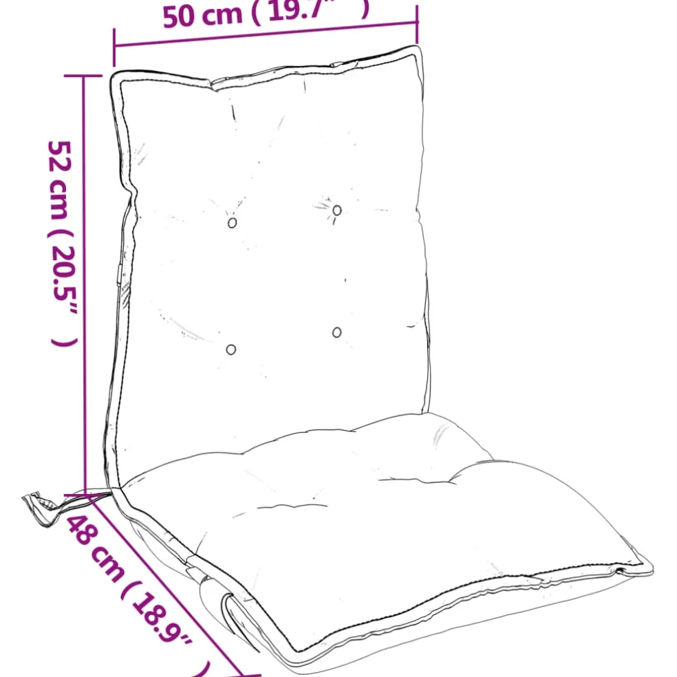 vidaXL Buiten Kussen 2 st Antraciet 100 x 50 x 7 cm