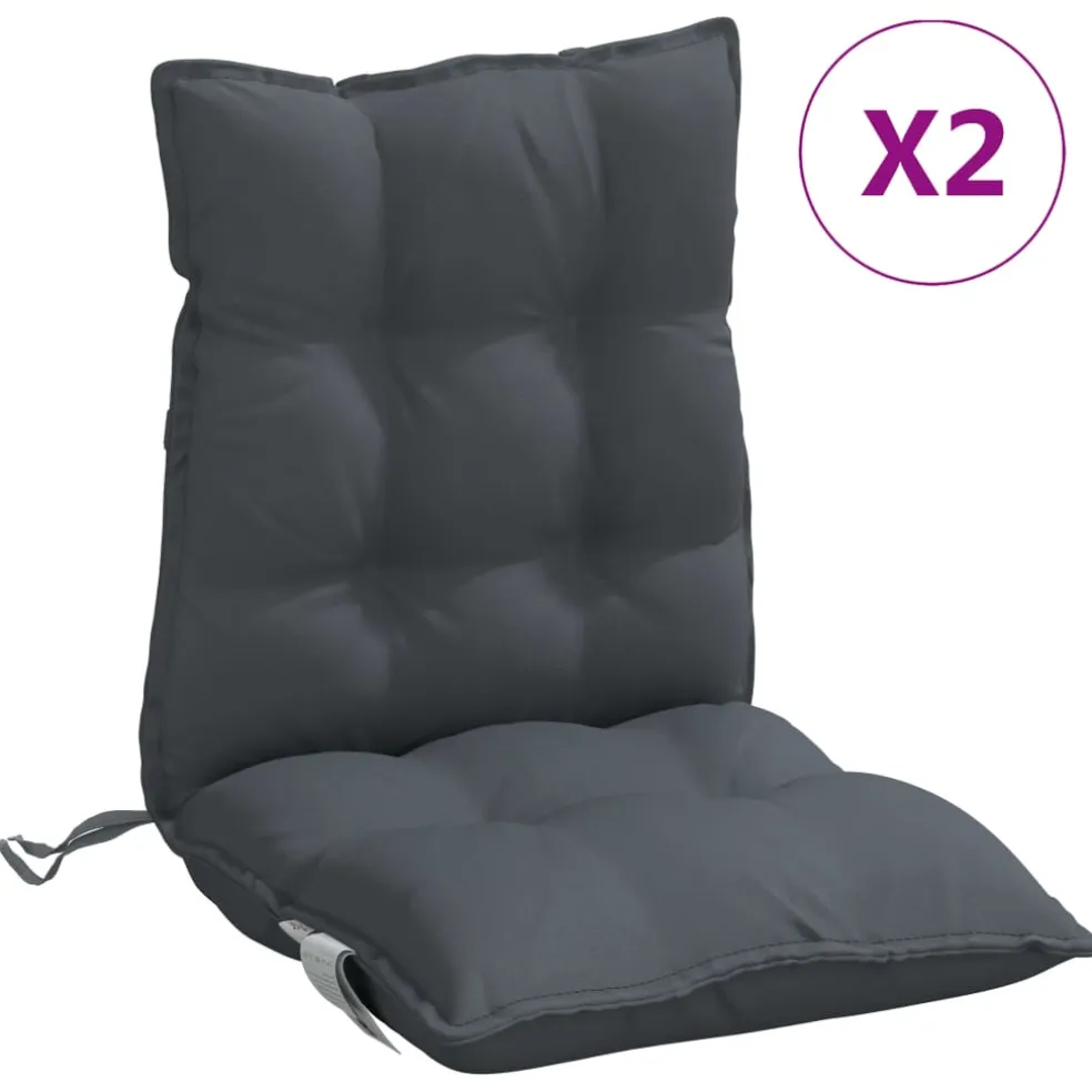 vidaXL Buiten Kussen 2 st Antraciet 100 x 50 x 7 cm
