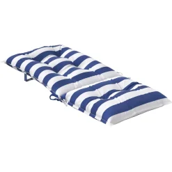 vidaXL Buiten Kussen 2 st Stof Blauw en Wit 120 x 50 x 7 cm