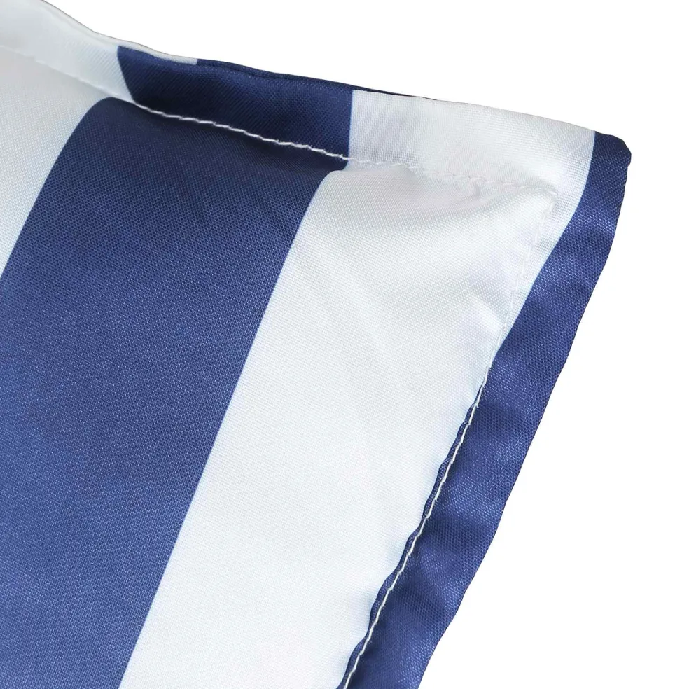 vidaXL Buiten Kussen 2 st Stof Blauw en Wit 120 x 50 x 7 cm