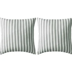 vidaXL Buitenkussens 45x45 cm gestreept grijs 2 st