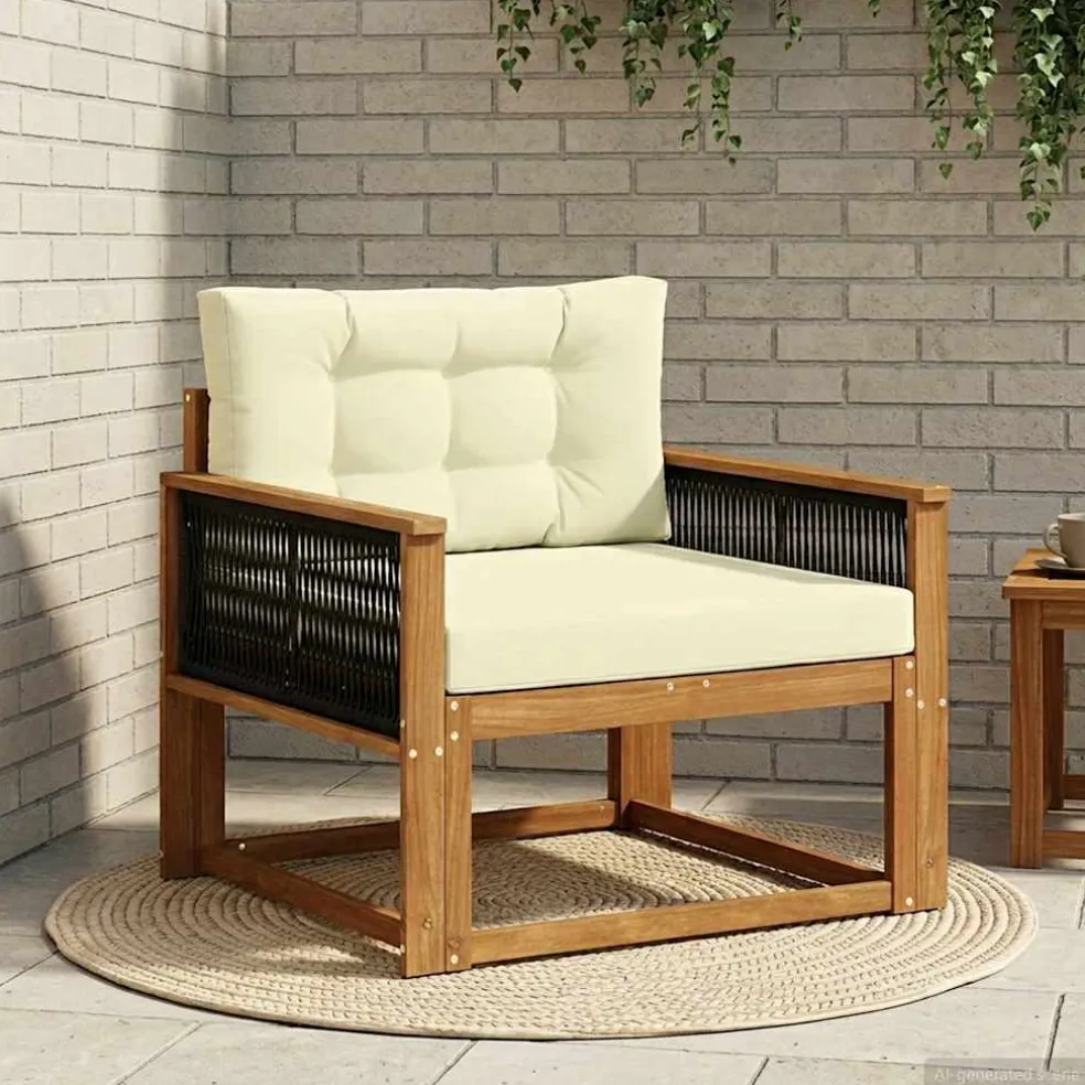 vidaXL Buiten Midden Sofa Massief Acaciahout Naturel