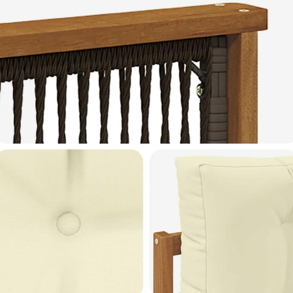 vidaXL Buiten Midden Sofa Massief Acaciahout Naturel
