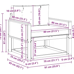 vidaXL Buiten Midden Sofa Massief Acaciahout Naturel