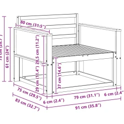 vidaXL Buiten Midden Sofa Massief Acaciahout Naturel
