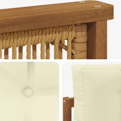 vidaXL Buiten Midden Sofa Massief Acaciahout Naturel