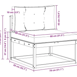 vidaXL Buiten Midden Sofa Naturel