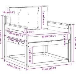 vidaXL Buiten Midden Sofa Naturel