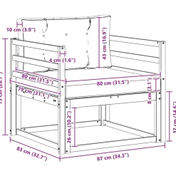 vidaXL Buiten Midden Sofa Naturel
