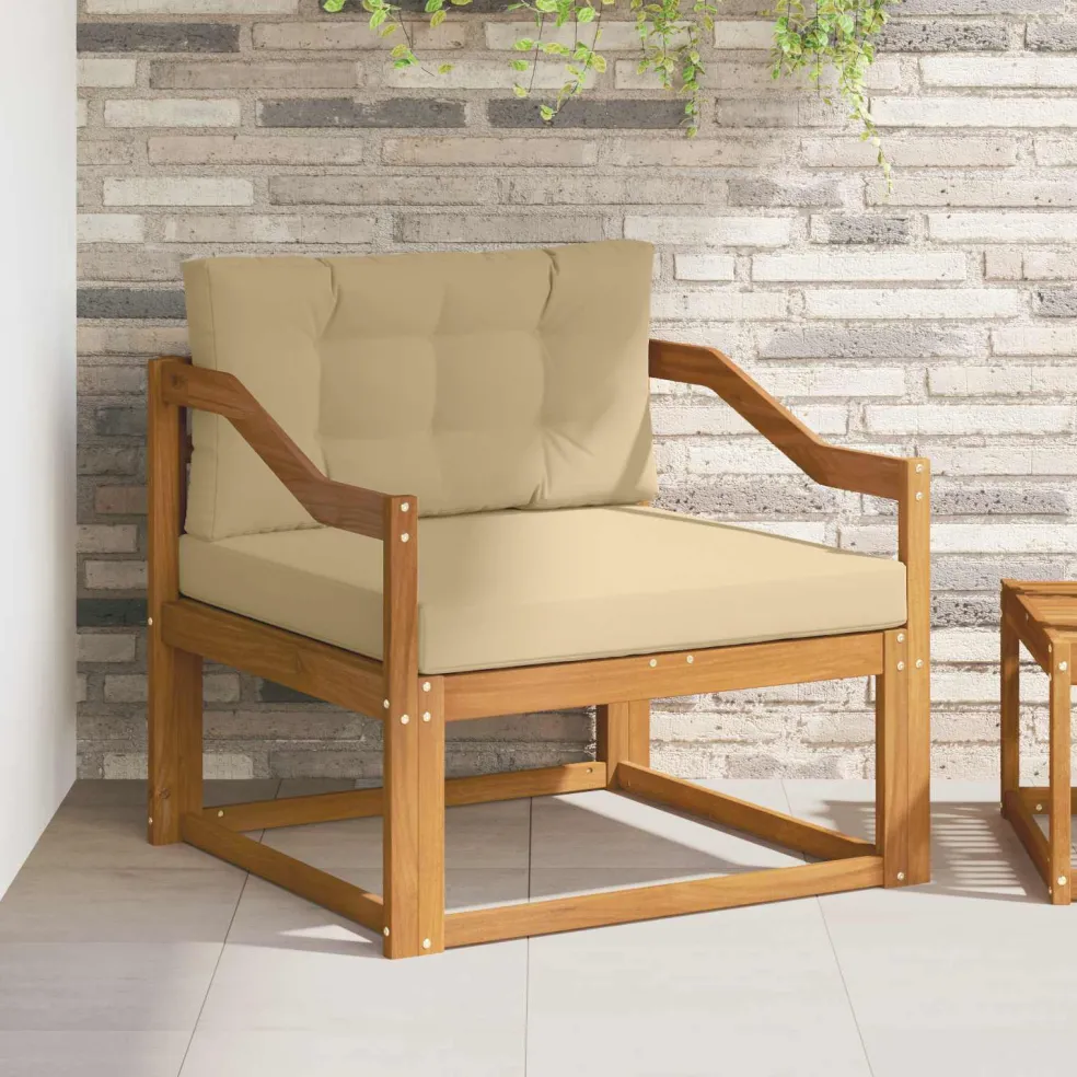 vidaXL Buiten Midden Sofa Naturel