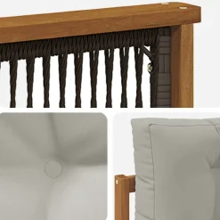 vidaXL Buiten Midden Sofa Naturel
