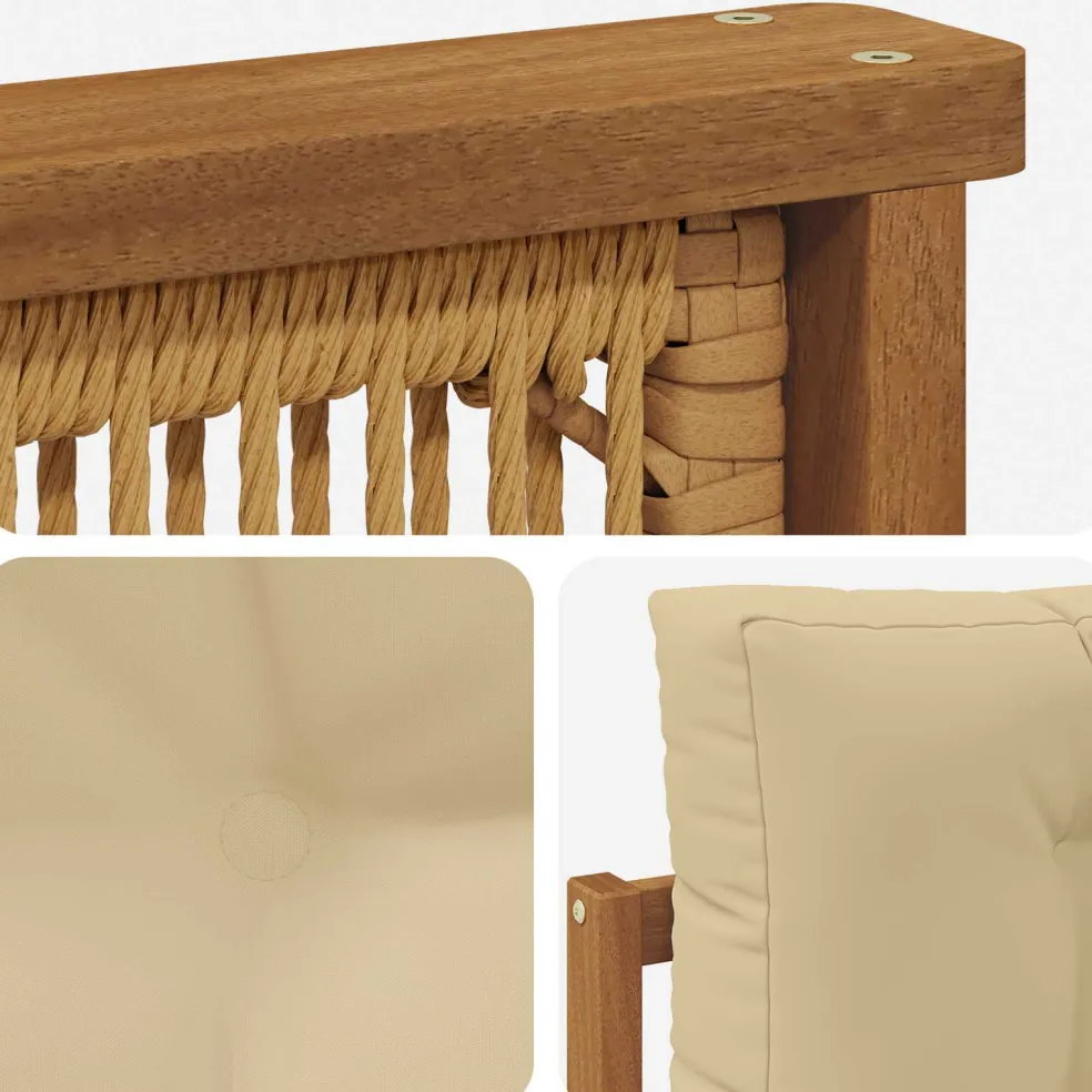 vidaXL Buiten Midden Sofa Naturel