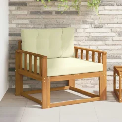 vidaXL Buiten Midden Sofa Naturel