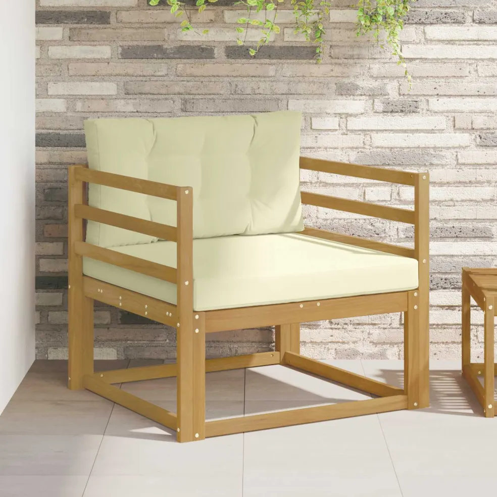 vidaXL Buiten Midden Sofa Polyester Wit
